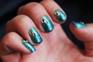 Ombre glitter nagels