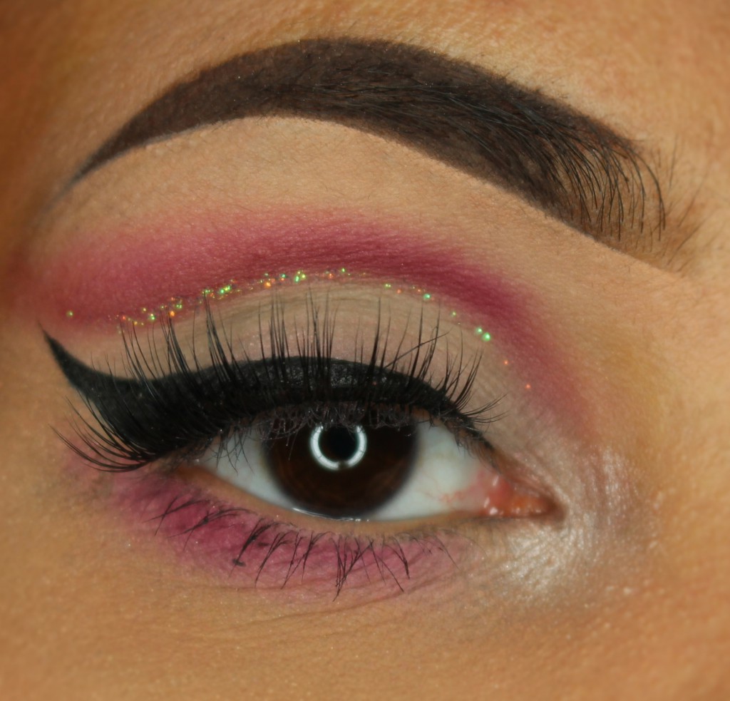 flamingo make-up roze glitter