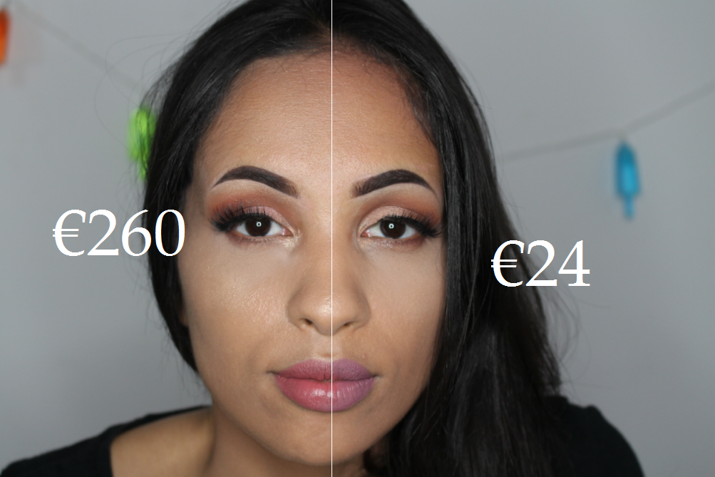 luxe make-up vs budget make-up look