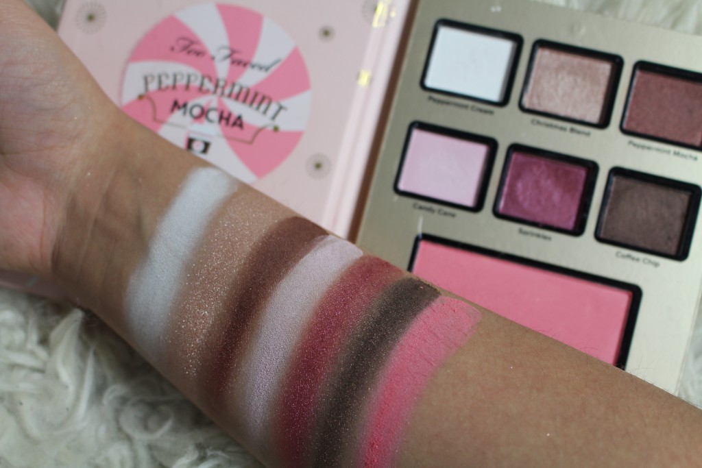 too faced grande hotel cafe peppermint mocha swatches