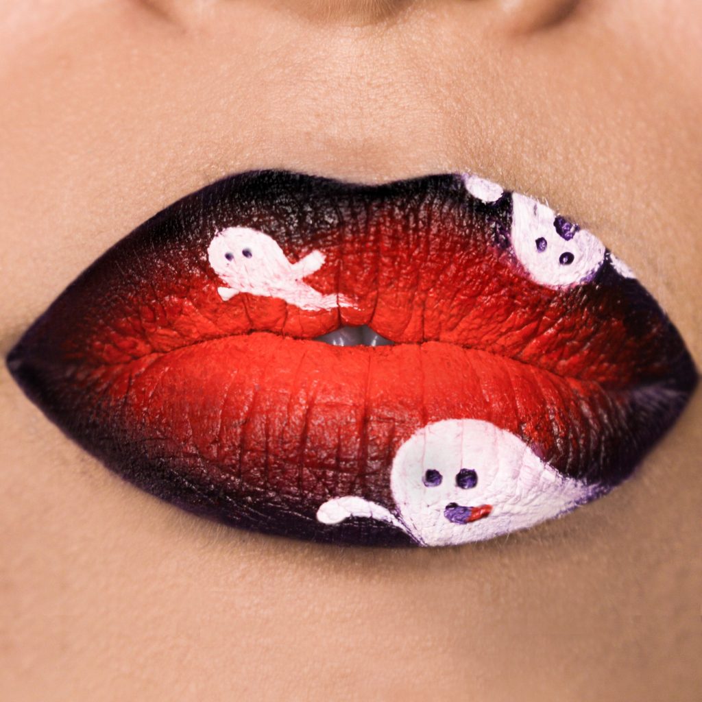 Halloween Lip Art Tutorial | Ombre lip art met spookjes