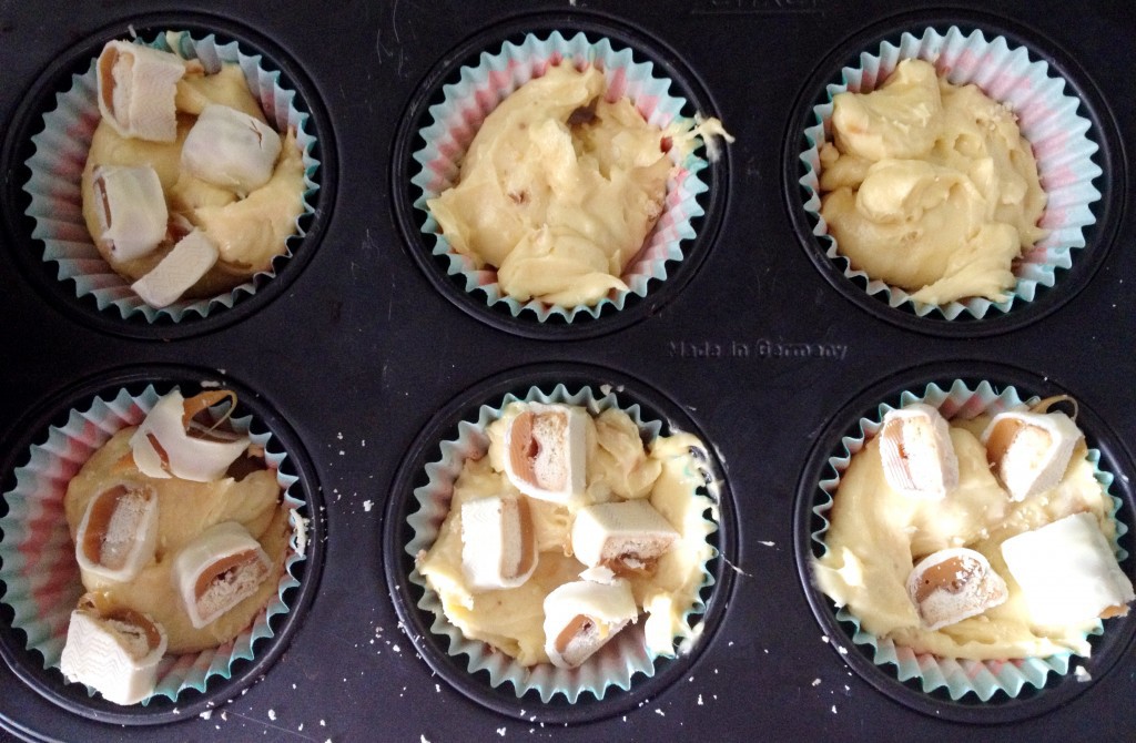 Witte Twix cupcakes