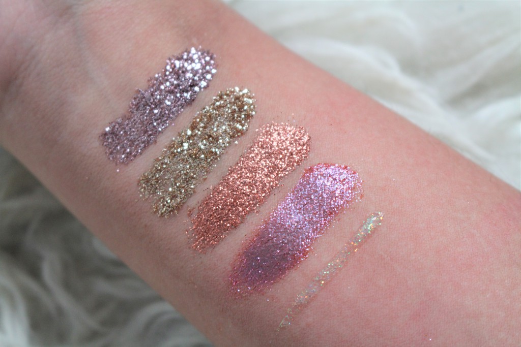 glitter swatches