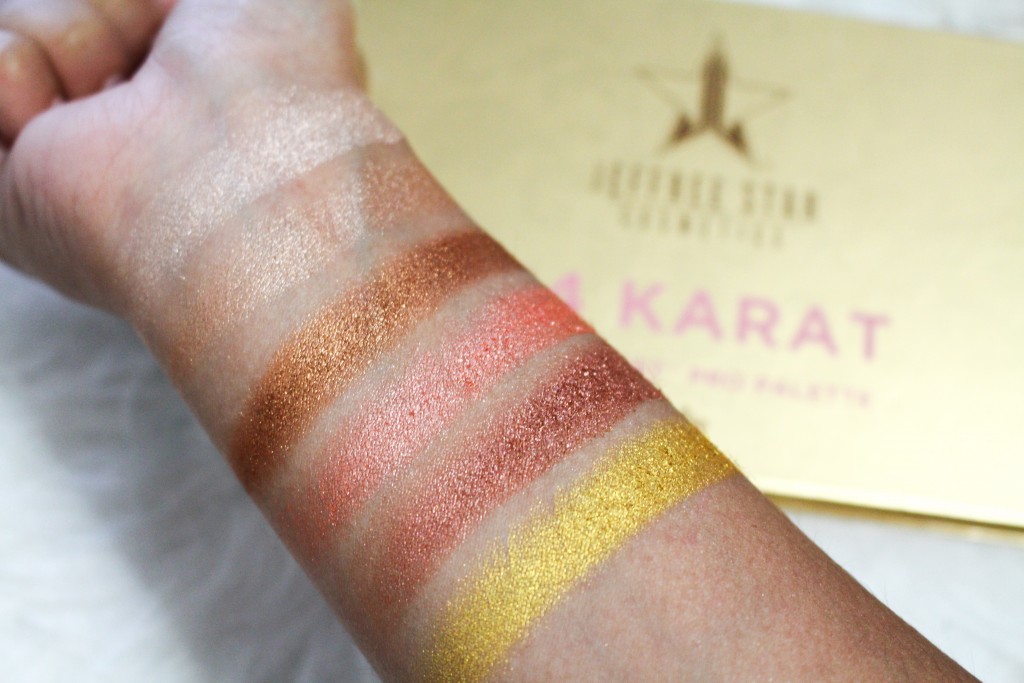 Jeffree Star Cosmetics 24 Karat Skin Frost Palette review swatches