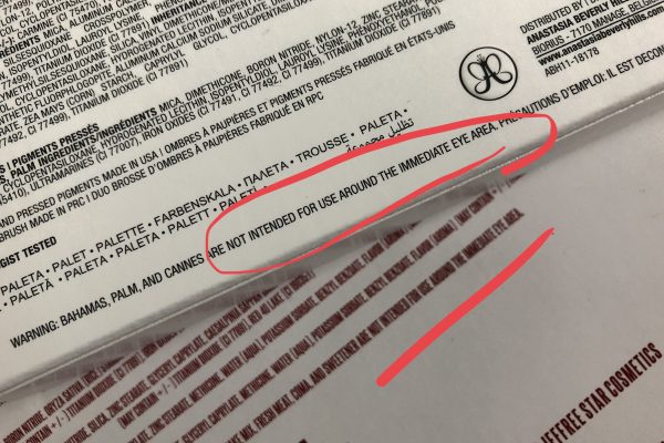 Oogschaduw & ‘not intended for use around immediate eye area’, wat betekent dat?